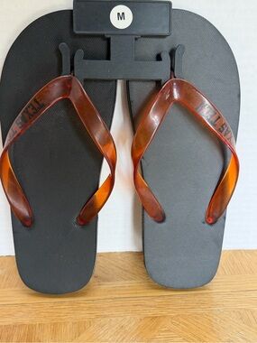Men's Texas Tech Black Flip Flops with Amber Straps